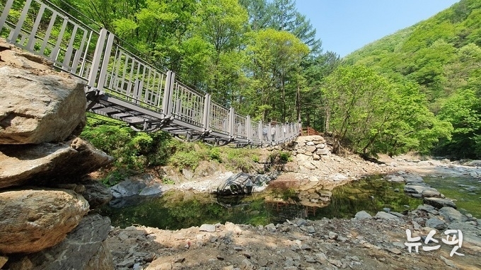 가평 연인산 명품계곡길.(경기도 제공)
