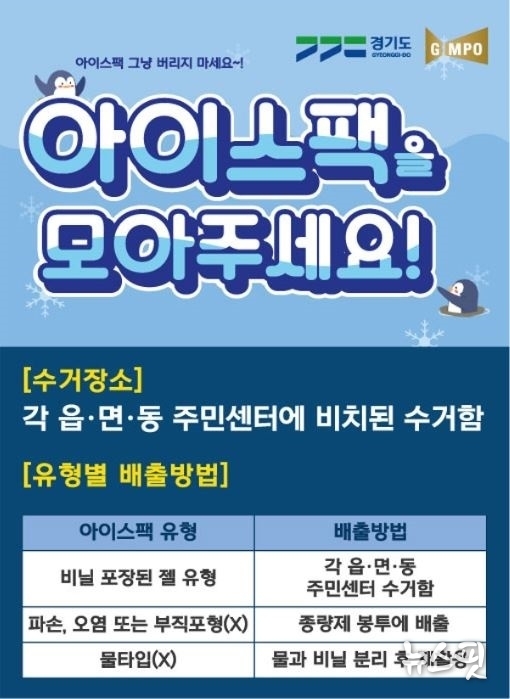 아이스팩 수거 안내문.(김포시 제공)