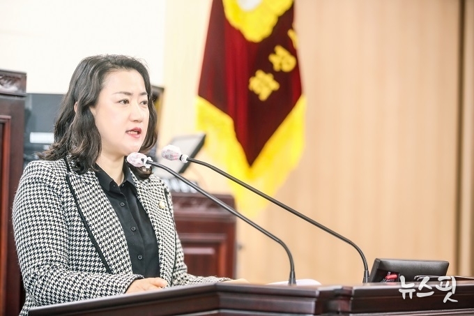 이은진 화성시의원 5분 자유발언 모습.(사진=화성시의회)