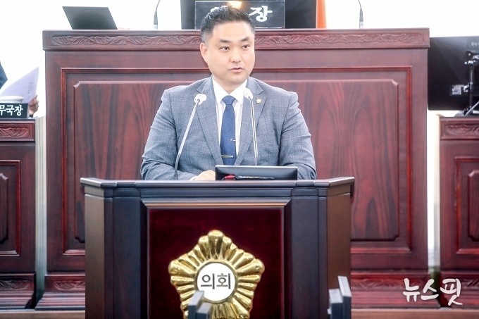 김상균 화성시의원 5분 자유발언 모습.(사진=화성시의회)