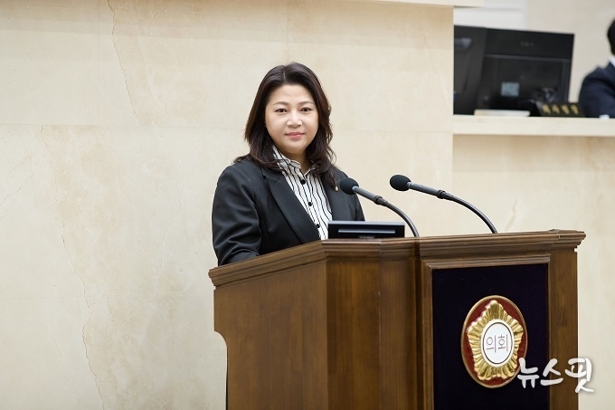 박희정 용인특례시의원 제292회 임시회 제1차 본회의 5분 자유발언 모습.(사진=용인특례시의회)