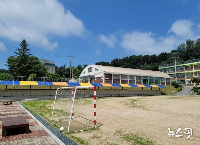 (가칭)백암복합문화센터가 건립될 백암초등학교현 체육관 부지 모습.(용인시 제공)