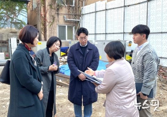 장명희‧김도현 안양시의원, 안양일번가 청년공간 신축 공사현장 방문