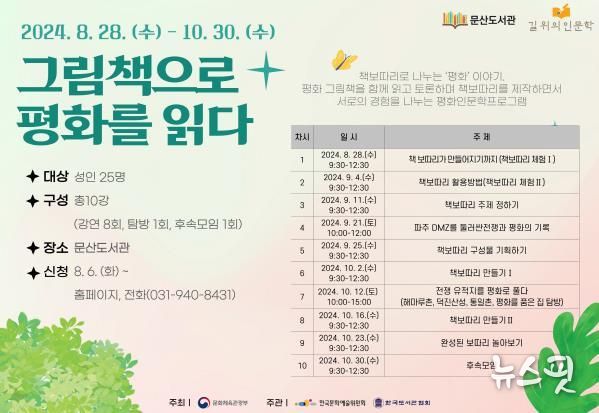 파주 문산도서관, 길 위의 인문학 ‘그림책으로 평화를 읽다’운영