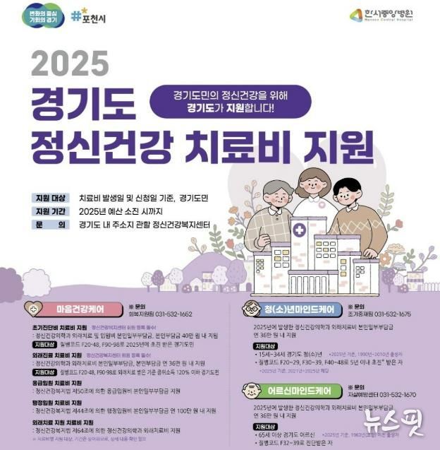 포천시, ‘마음건강케어’ 치료비 지원…정신건강·경제적 부담 동시에 잡는다