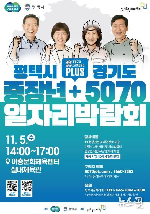 평택시, 경기도와 함께 ‘중장년 + 5070 일자리박람회’ 개최