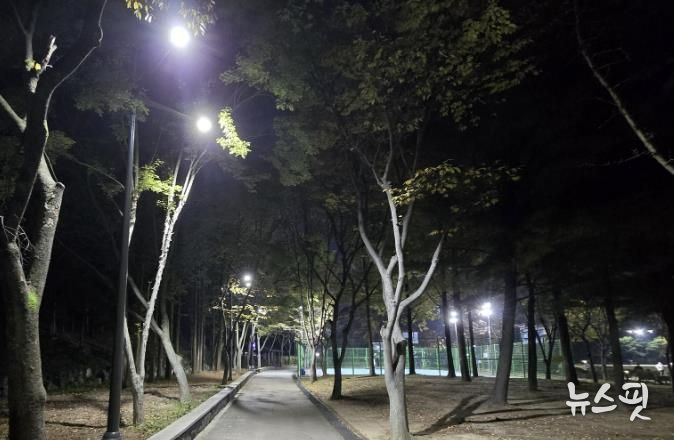 조명등을 교체한 광명시민체육관 일대 전경