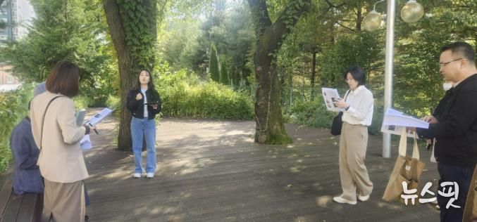 시온고등학교 학교숲 현장평가 모습