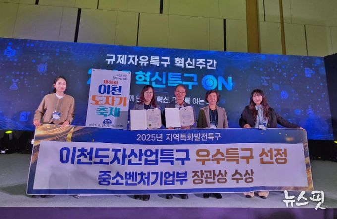 이천시 도자산업특구, ‘2025년 우수특구’ 중소벤처기업부장관상 수상