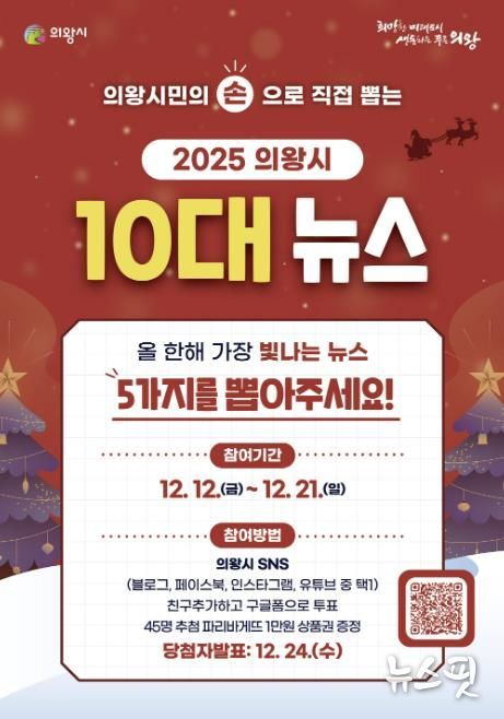 시민이 뽑는‘의왕시 10대 뉴스’…21일까지 온라인 투표