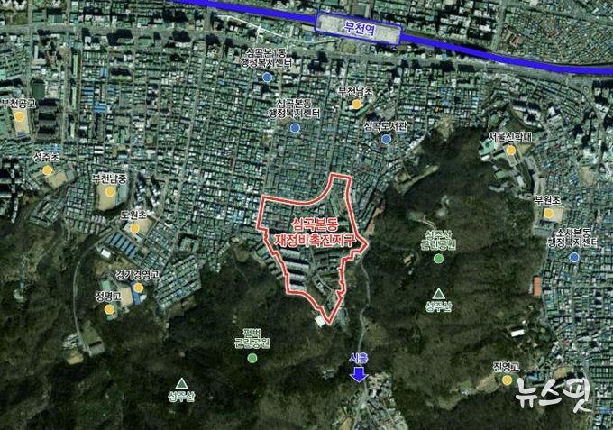 심곡본동 재정비촉진지구 위치도